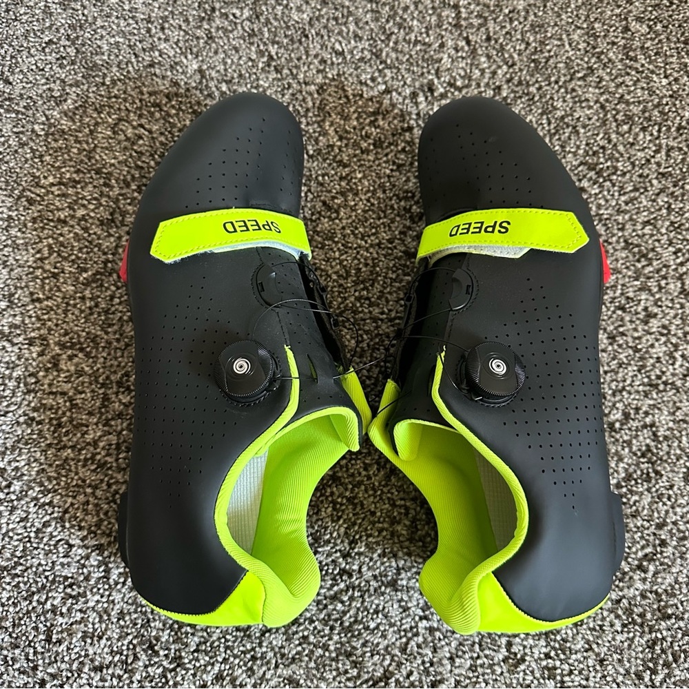 Road Bike Premium Microtex Cycling/Spin Shoes with Look Delta Cleats Size 45 - Picture 7 of 10